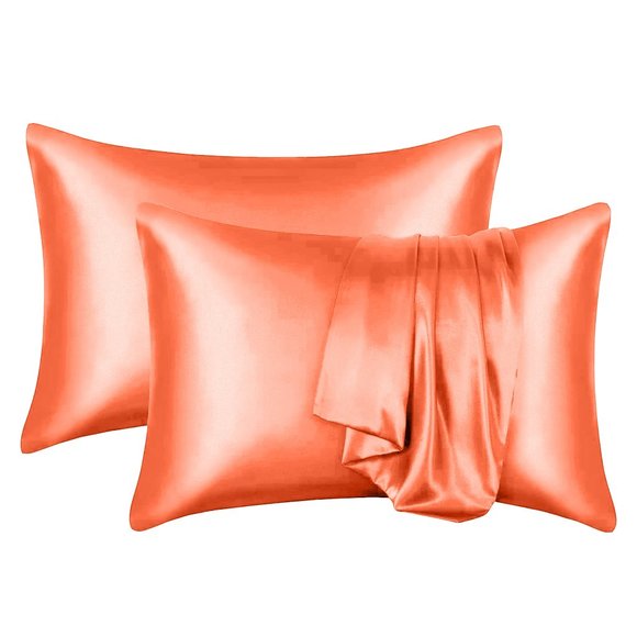 Soft Silky Satin Pillowcase Luxurious Pillow Cover Set of 2 - Picture 3 of 11